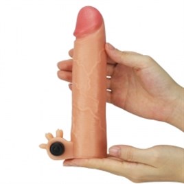 5cm Uzatmalı Realistik Titreşimli Penis Kılıfı Lovetoy XTender