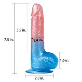Lovetoy Çift Renkli Ultra Yumuşak 19CM Vantuzlu Penis
